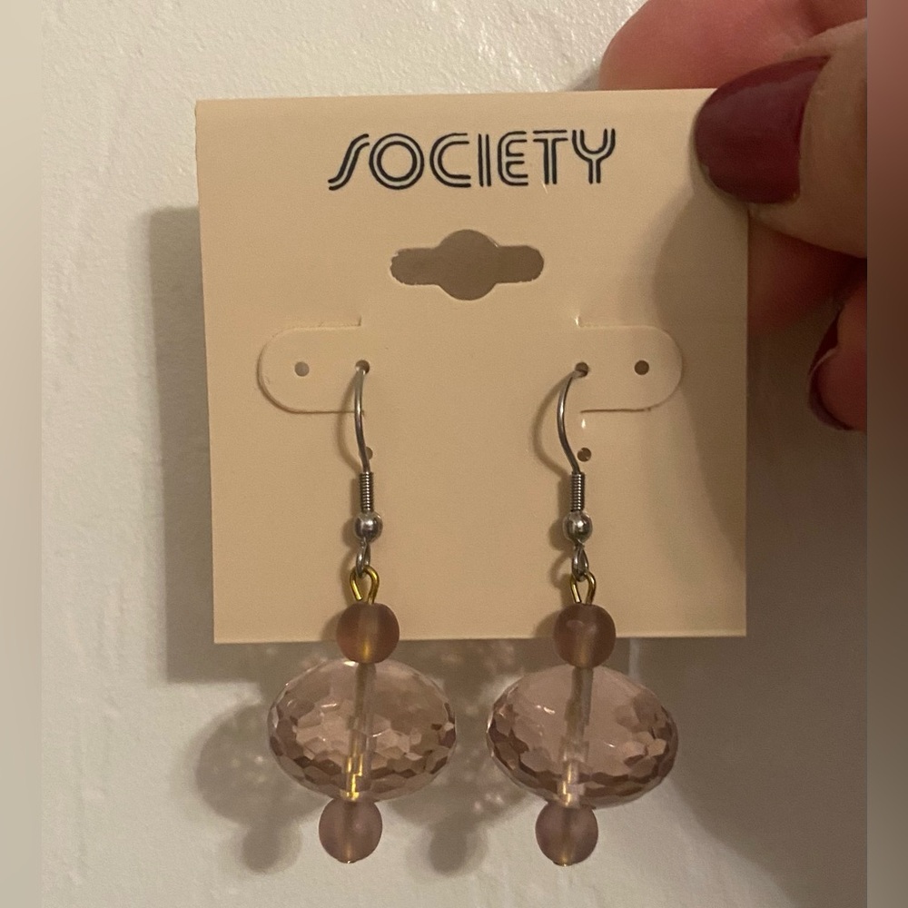 Society Earrings light pink/lilac NWT